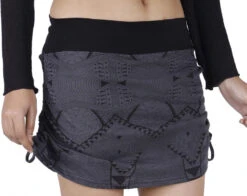 Minirock, Yogarock Zum Raffen Mit Pschodelischem Druck - Grau -Modebekleidungsgeschäft 50253 ago2160