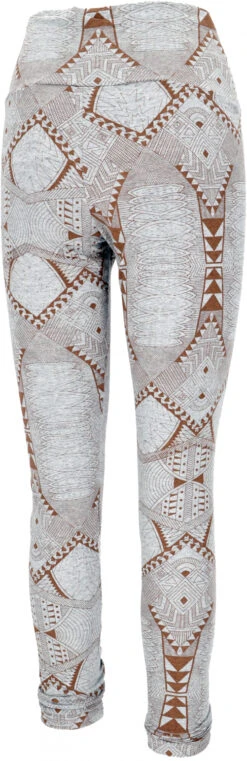 Psytrance Yoga-Hose, Bedruckte Goa Leggings - Braun -Modebekleidungsgeschäft 50325 3 29 2023ram2022 109