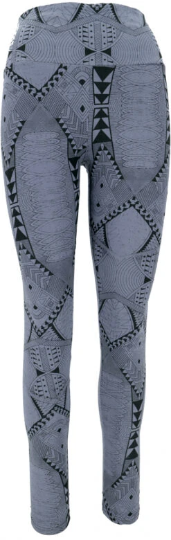 Psytrance Yoga-Hose, Bedruckte Goa Leggings - Grau -Modebekleidungsgeschäft 50327 3 29 2023ram2022 114