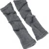 Baumwoll-Feinstrick Handstulpen, Pulswärmer Mit Overlock - Grau -Modebekleidungsgeschäft 50335 3 29 20234055ram2022 243