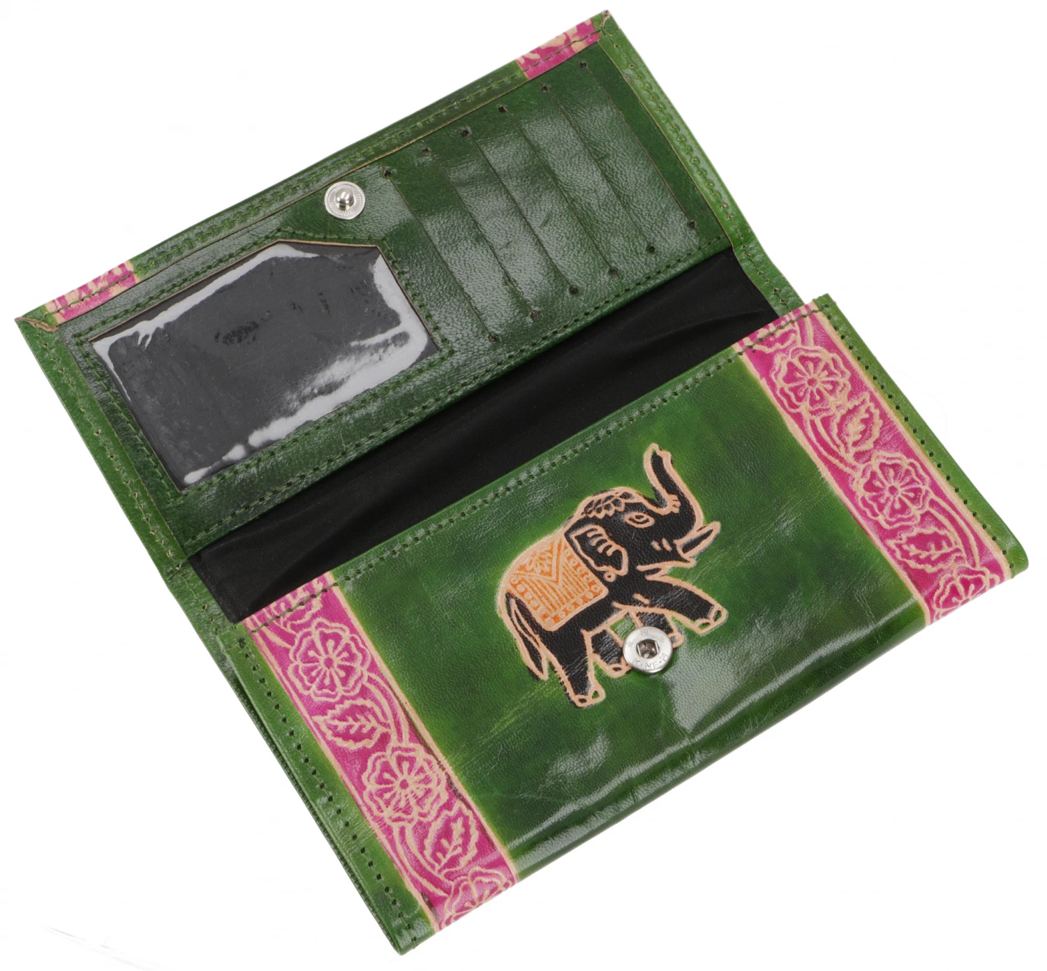 Geprägtes Lederportemonnaie, Boho Geldbörse - Modell 8 - 9.5x17.5x2 Cm 4 Geprägtes Lederportemonnaie, Boho Geldbörse - Modell 8 - 9.5x17.5x2 Cm – Bild 2