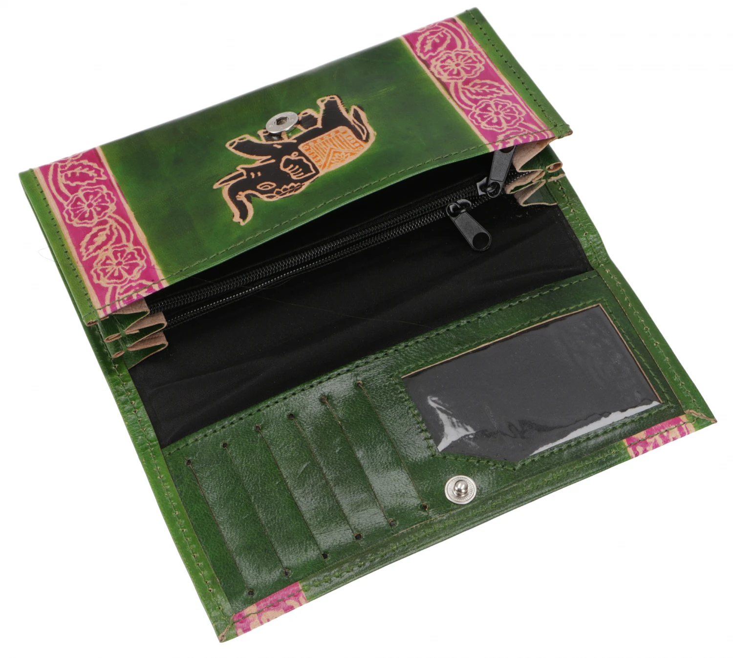 Geprägtes Lederportemonnaie, Boho Geldbörse - Modell 8 - 9.5x17.5x2 Cm 5 Geprägtes Lederportemonnaie, Boho Geldbörse - Modell 8 - 9.5x17.5x2 Cm – Bild 3