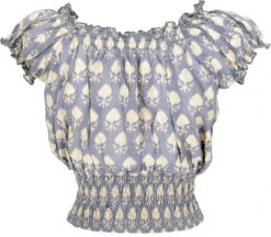 Blusentop Boho Chic, Hippie Bluse Aus Baumwolle - Taubenblau -Modebekleidungsgeschäft 50401 3 29 20234055kashi 69