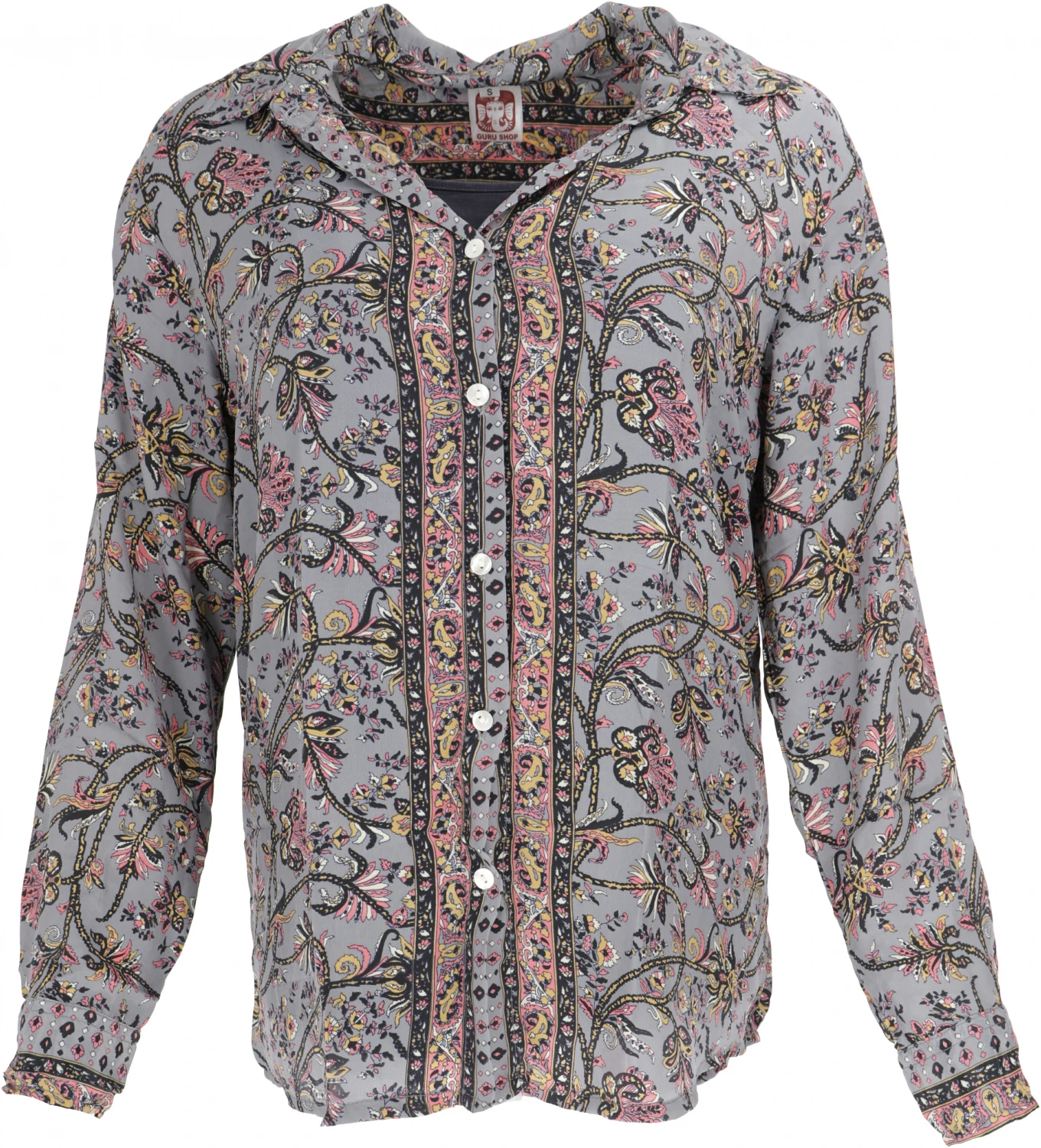 Leichte Boho Bluse, Sommerbluse, Damen Hemdbluse - Taubenblau 3 Leichte Boho Bluse, Sommerbluse, Damen Hemdbluse - Taubenblau