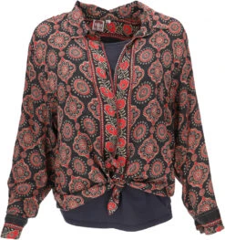 Leichte Boho Bluse, Sommerbluse, Damen Hemdbluse - Schwarz -Modebekleidungsgeschäft 50415 3 29 20234055blusen tops kashi 2022 7