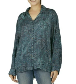 Leichte Boho Bluse, Sommerbluse, Damen Hemdbluse - Rauchblau -Modebekleidungsgeschäft 50416 3 29 2023405550416 3 29 20234055 ago0631