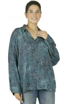 Leichte Boho Bluse, Sommerbluse, Damen Hemdbluse - Rauchblau -Modebekleidungsgeschäft 50416 3 29 2023405550416 3 29 20234055 ago0638