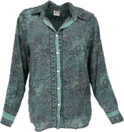 Leichte Boho Bluse, Sommerbluse, Damen Hemdbluse - Rauchblau -Modebekleidungsgeschäft 50416 3 th 202340559x1overall dilip babu 189