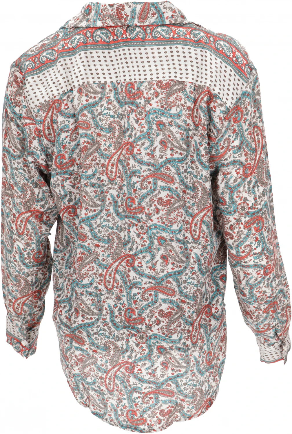 Leichte Boho Bluse, Sommerbluse, Damen Hemdbluse - Weiß/blau 4 Leichte Boho Bluse, Sommerbluse, Damen Hemdbluse - Weiß/blau – Bild 2