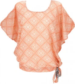 Lockere Sommerbluse, Luftige Baumwollbluse, Boho Bluse - Apricot -Modebekleidungsgeschäft 50427 3 29 20234055kashi 81