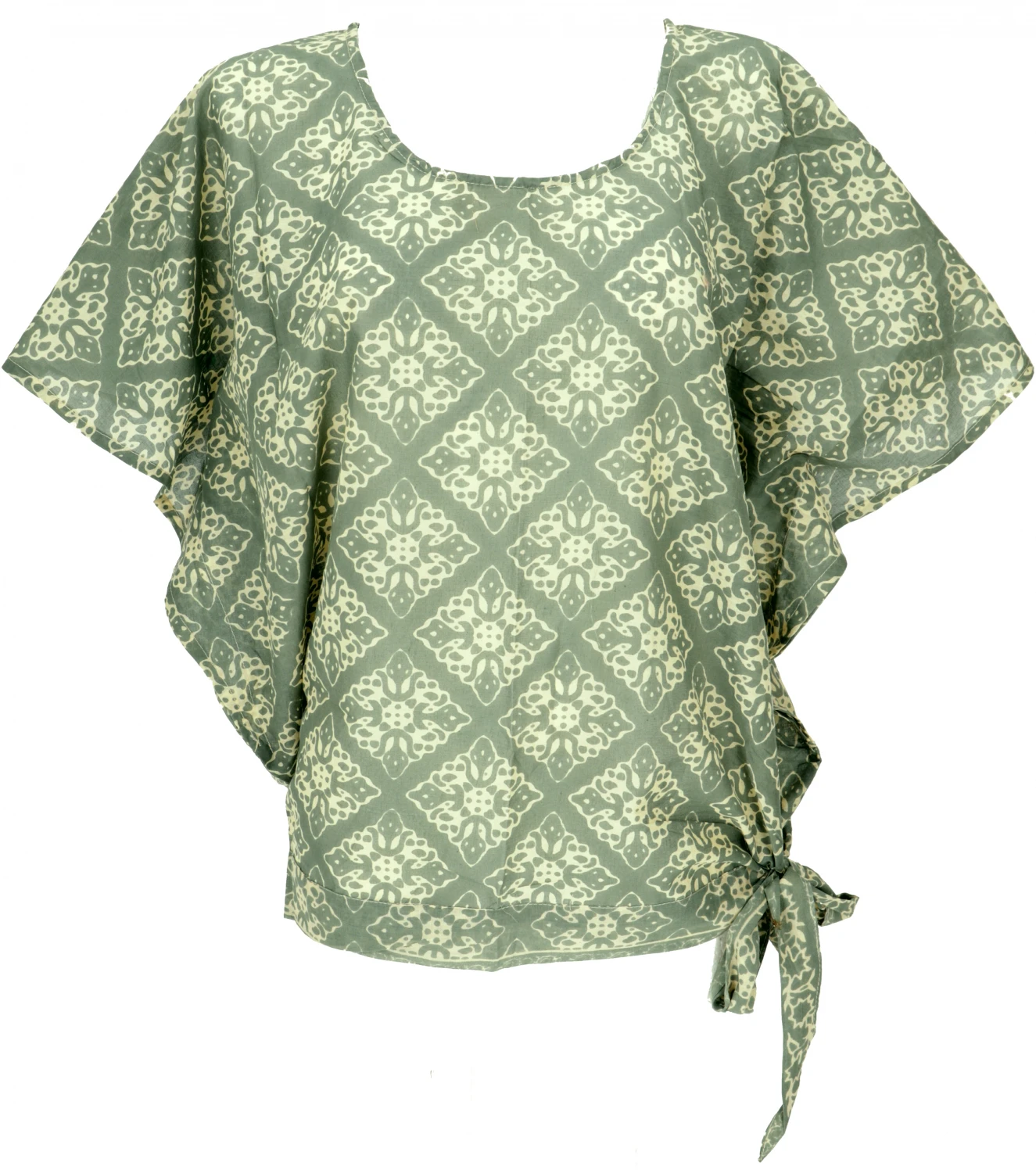 Lockere Sommerbluse, Luftige Baumwollbluse, Boho Bluse - Helles Olivgrün 4 Lockere Sommerbluse, Luftige Baumwollbluse, Boho Bluse - Helles Olivgrün – Bild 2