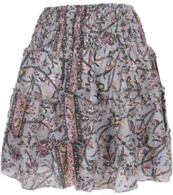 Seidiger Stufenrock, Bequemer Minirock, Boho Sommerrock - Taubengrau 7 Seidiger Stufenrock, Bequemer Minirock, Boho Sommerrock - Taubengrau -Modebekleidungsgeschäft 50429 3 29 20234055kashi roecke und hosen 2022 61