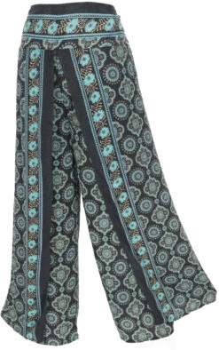 Palazzohose, Weite Offene Boho Sommerhose - Petrol
