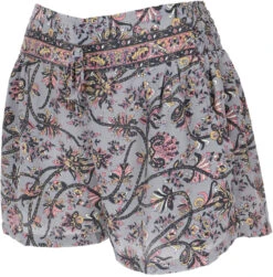 Leichte Pantys, Seidig Glänzende Print-Shorts - Taubengrau