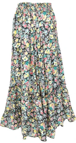 Boho Maxirock, Leichter Langer Sommerrock - Schwarz/bunt -Modebekleidungsgeschäft 50464 3 29 20234055kleider kashi 2022 55