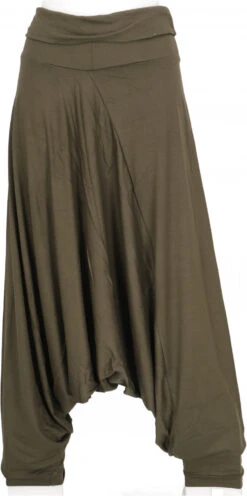 Haremshose, Pluderhose, Pumphose, Aladinhose - Olivgrün