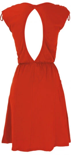 Ethno Minikleid, Rückenfreies Kleid Aus Biobaumwolle - Korallrot -Modebekleidungsgeschäft 50631 3 29 2023403dev 2022 93