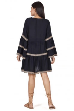 Boho Krinkelbluse, Bestickte Hippie Tunika - Schwarz 11 Boho Krinkelbluse, Bestickte Hippie Tunika - Schwarz -Modebekleidungsgeschäft 50686 3 29 20234055 ago0980