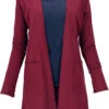 Offener Cardigan, Lange Jacke - Weinrot 2 Offener Cardigan, Lange Jacke - Weinrot -Modebekleidungsgeschäft 50759 3 29 223manu 2022 114