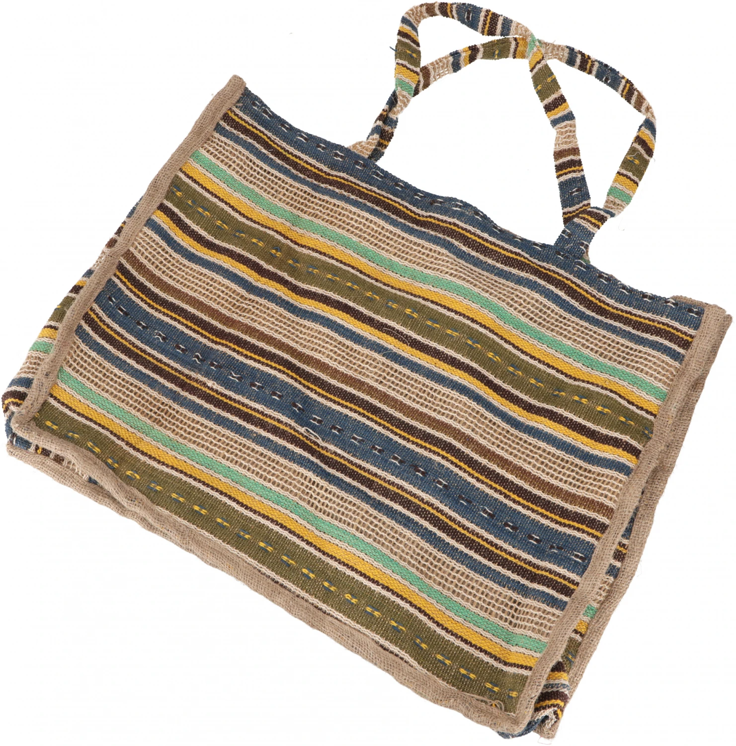 Handgefertigte Boho Shopper Tragetasche, Strandtasche, Einkaufstasche - Grün - 40x55x25 Cm 4 Handgefertigte Boho Shopper Tragetasche, Strandtasche, Einkaufstasche - Grün - 40x55x25 Cm – Bild 2