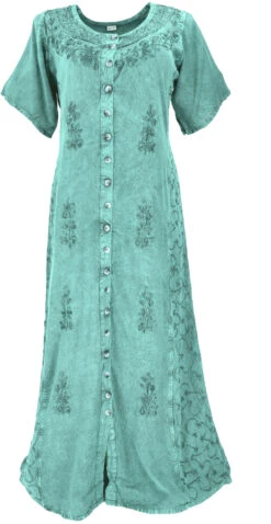 Besticktes Indisches Hippie Kleid - Deep Sea