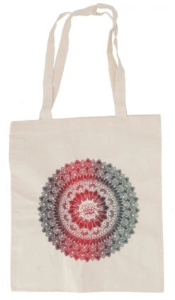 Mandala Tragetasche Aus Baumwolle, Nachhaltige Tasche Mit Handgefertigtem Druck - Modell 3 - 70x35 Cm