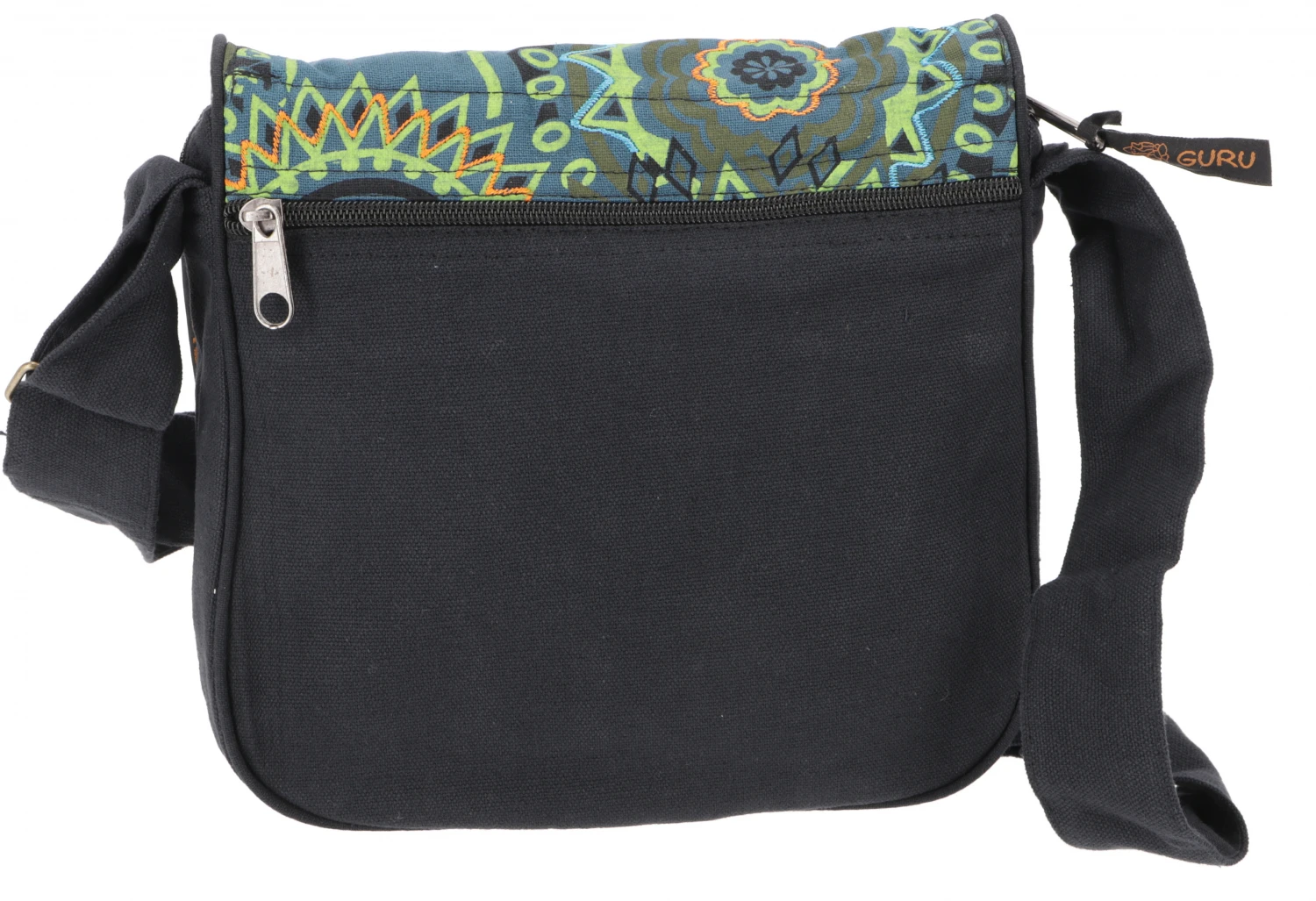 Schultertasche Aus Nepal, Bestickte Mandala Tasche - Schwarz/petrol - 23x24x12 Cm 5 Schultertasche Aus Nepal, Bestickte Mandala Tasche - Schwarz/petrol - 23x24x12 Cm – Bild 3