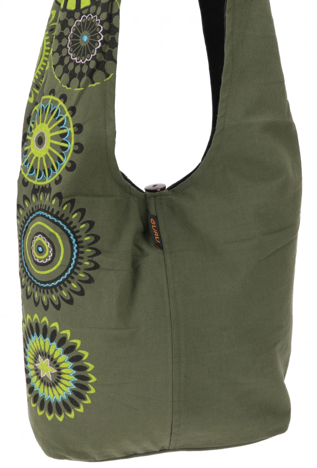 Bestickte Boho Tasche, Schulterbeutel Mit Mandala, Nepalbeutel - Olivgrün - 40x35x14 Cm 6 Bestickte Boho Tasche, Schulterbeutel Mit Mandala, Nepalbeutel - Olivgrün - 40x35x14 Cm – Bild 4