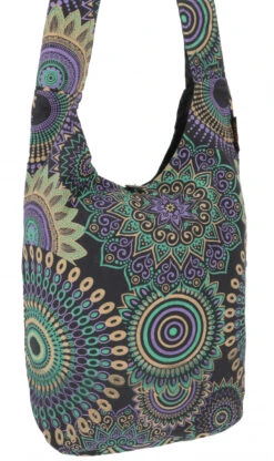 Sadhu Bag, Ethno Shopper, Bedruckter Schulterbeutel - Violett - 32x34x14 Cm -Modebekleidungsgeschäft 51381 11 2133 1359taschen nepal 2022 200
