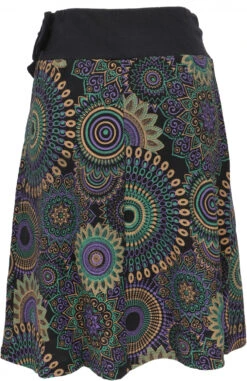 Bestickter Knielanger Rock, Boho Chic, Retro Mandala - Violett/bunt -Modebekleidungsgeschäft 51383 3 29 20234055bhawani 2022 100