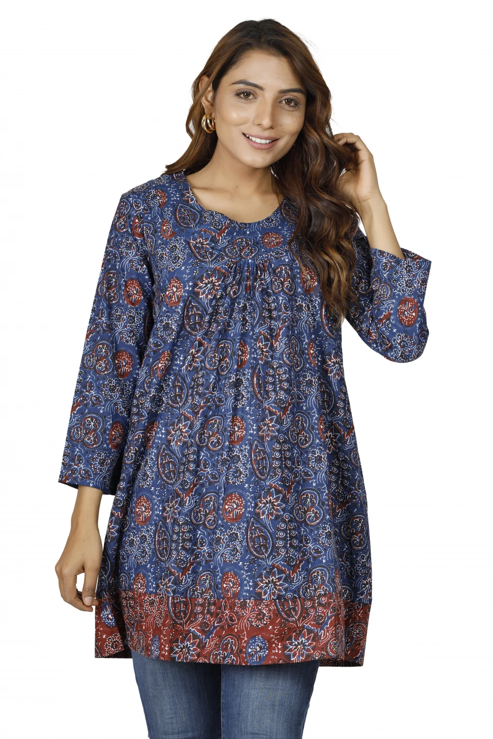 Boho Maxitunika, Sommerliches Minikleid - Blau 4 Boho Maxitunika, Sommerliches Minikleid - Blau – Bild 2