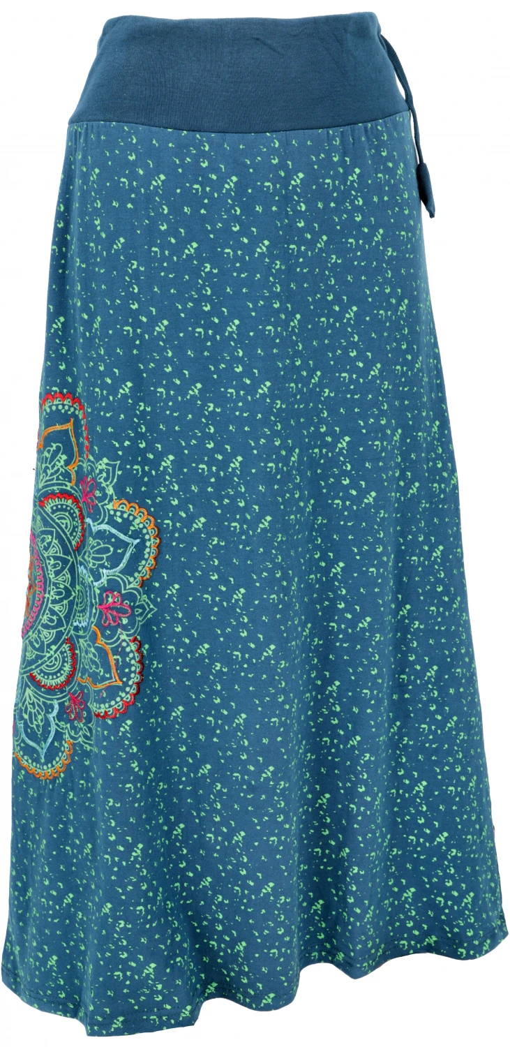 Maxirock, Langer Rock Mandala, Boho Rock - Türkisblau/grün 4 Maxirock, Langer Rock Mandala, Boho Rock - Türkisblau/grün – Bild 2