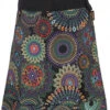 Bestickter Minirock, Boho Chic Rock, Retro Mandala - Schwarz/violett