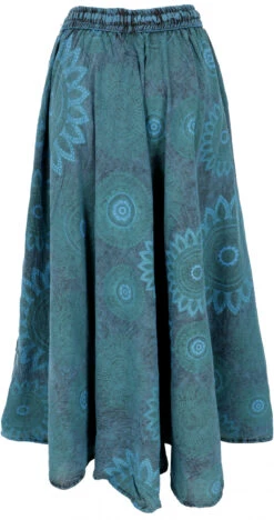 Langer Boho Rock, Stonewash Maxirock - Petrol -Modebekleidungsgeschäft 51485 3 th 20234055mt fashion 2022 136