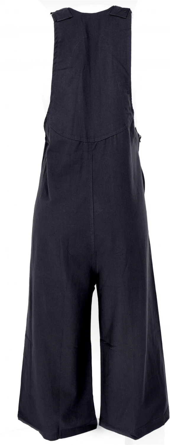 Sommerliche Latzhose, Ethno Style Boho Oversize Einteiler, Overall - Schwarz 4 Sommerliche Latzhose, Ethno Style Boho Oversize Einteiler, Overall - Schwarz – Bild 2