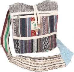 Kleiner Schulterbeutel, Patchwork Boho Tasche - Modell 7 - 27x25 Cm
