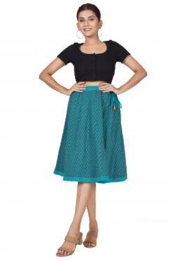 Weit Schwingender Sommerrock - Türkis -Modebekleidungsgeschäft 51621 3 29 20234055 ago1169