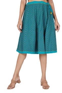 Weit Schwingender Sommerrock - Türkis -Modebekleidungsgeschäft 51621 3 29 20234055 ago1173