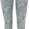 Jaquard Yoga-Hose, Yoga Paisley Leggings Bio-Baumwolle - Aqua -Modebekleidungsgeschäft 51688 3 29 20234055trance trip 2022 1