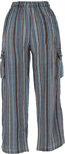 Gestreifte Yogahose, Unisex Baumwoll-Goa-Hose - Petrol/grau -Modebekleidungsgeschäft 51735 3 29 20234055guru handicraft 2022 10