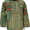 Goa Unisex Kapuzenshirt, Stonewashed Patchwork Baja Hoody - Grün -Modebekleidungsgeschäft 51783 3 29 20234055guru handicraft 2022 122