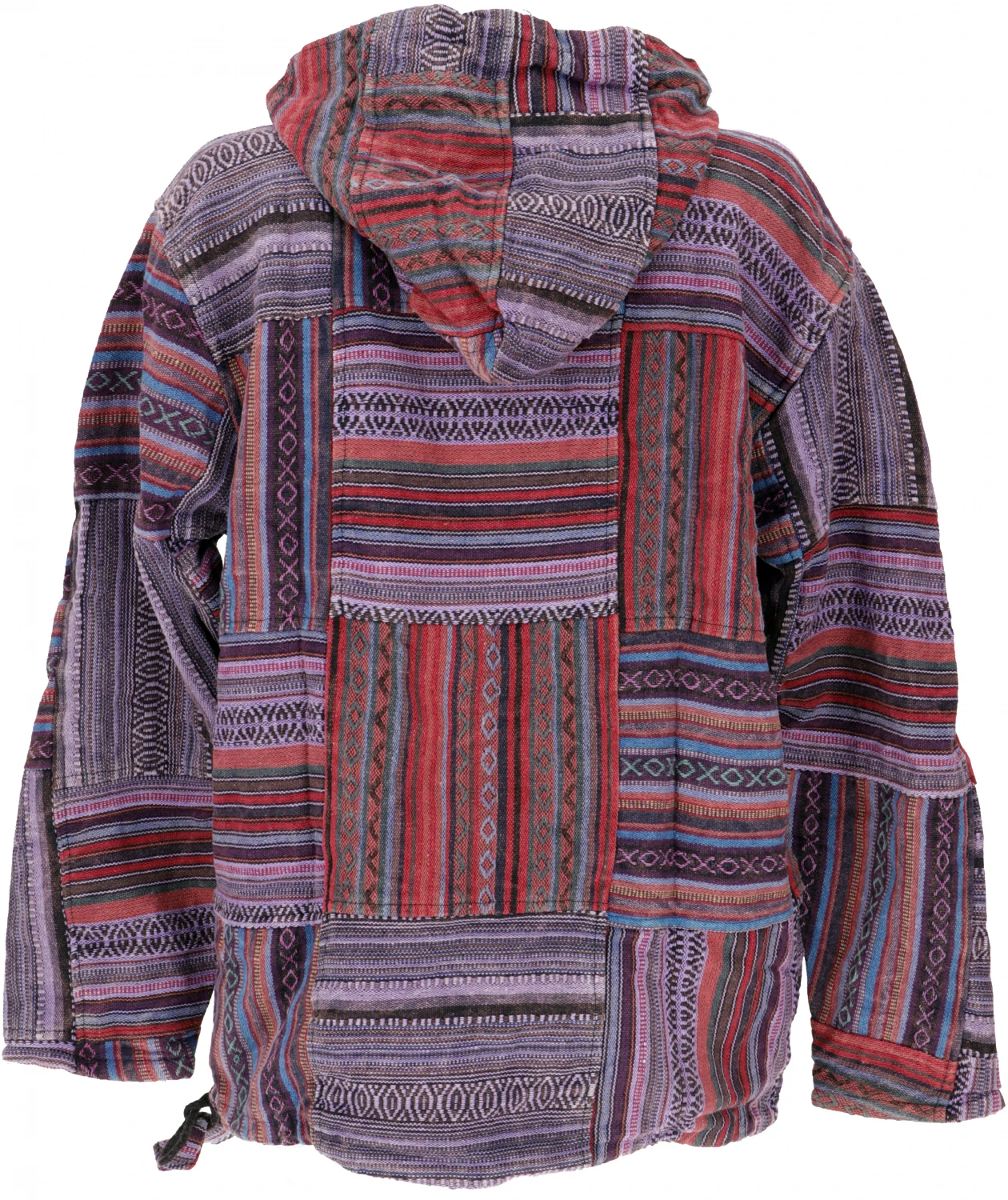 Goa Unisex Kapuzenshirt, Stonewashed Patchwork Baja Hoody - Violett 6 Goa Unisex Kapuzenshirt, Stonewashed Patchwork Baja Hoody - Violett – Bild 4