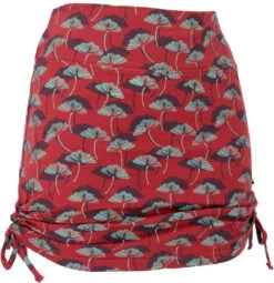 Minirock Aus Bio-Baumwolle, Goa Rock, Organic Yoga Rock, Hüftschmeichler Zum Raffen - Rot -Modebekleidungsgeschäft 51954 3 29 20234055trance trip 2022 53