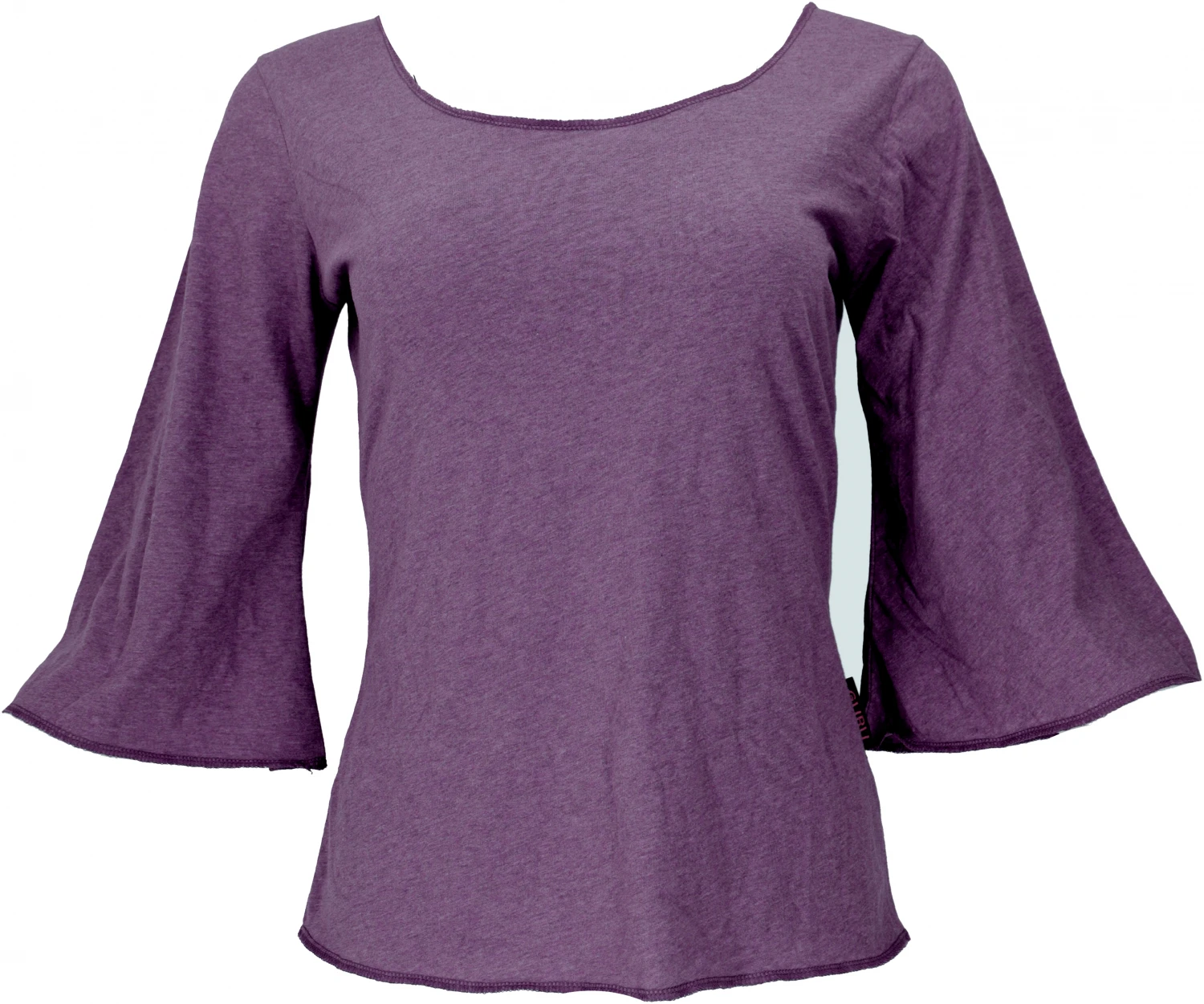 Baumwollshirt Mit Trompetenärmeln Aus Bio-Baumwolle - Flieder 5 Baumwollshirt Mit Trompetenärmeln Aus Bio-Baumwolle - Flieder – Bild 3