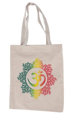 Mandala Tragetasche Aus Festem Baumwolle Canvas, Nachhaltige Tasche Mit Handgefertigtem Druck Und Reißverschluss - Modell 3 - 70x35 Cm