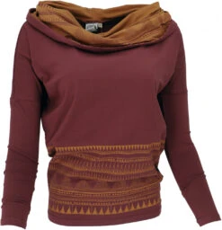 Lockeres Longshirt Aus Bio-Baumwolle, Boho Shirt Schalkapuze - Rumrasin -Modebekleidungsgeschäft 52037 3 29 20234055trance trip 2022 133