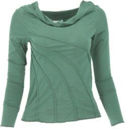 Shirt Mit Schalkapuze Und Langem Arm Aus Bio-Baumwolle - Grün