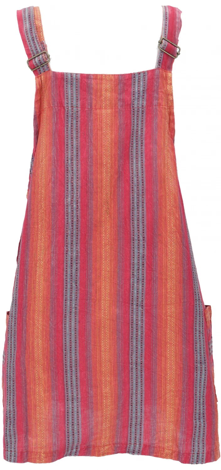 Gestreifter Boho Latzrock, Trägerkleid, Latzkleid - Rot/orange 4 Gestreifter Boho Latzrock, Trägerkleid, Latzkleid - Rot/orange – Bild 2