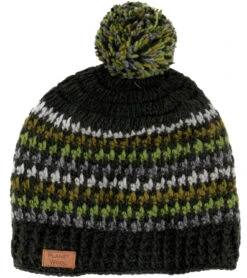 Bommelmütze Aus Nepal, Mütze Aus Schurwolle, Wintermütze - Olivgrün/grau -Modebekleidungsgeschäft 52226 3 th 20234055muetzen handschuhe planet 2022 132
