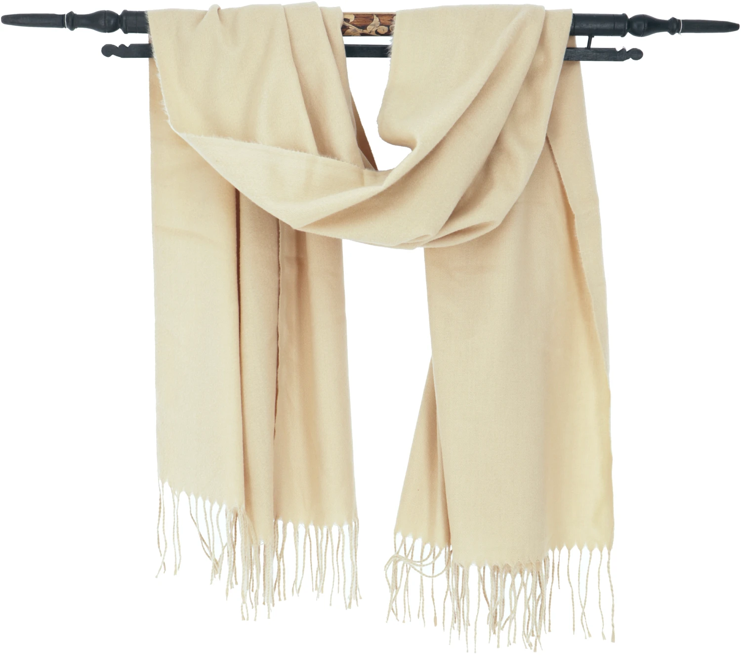 Superweicher Schal, Breiter Wollschal - Vanille - 180x70 Cm 4 Superweicher Schal, Breiter Wollschal - Vanille - 180x70 Cm – Bild 2